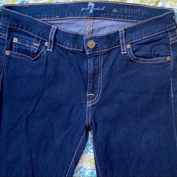 7 For All Mankind The Skinny Jean - Deep Dark Blue - Picture 10 of 11